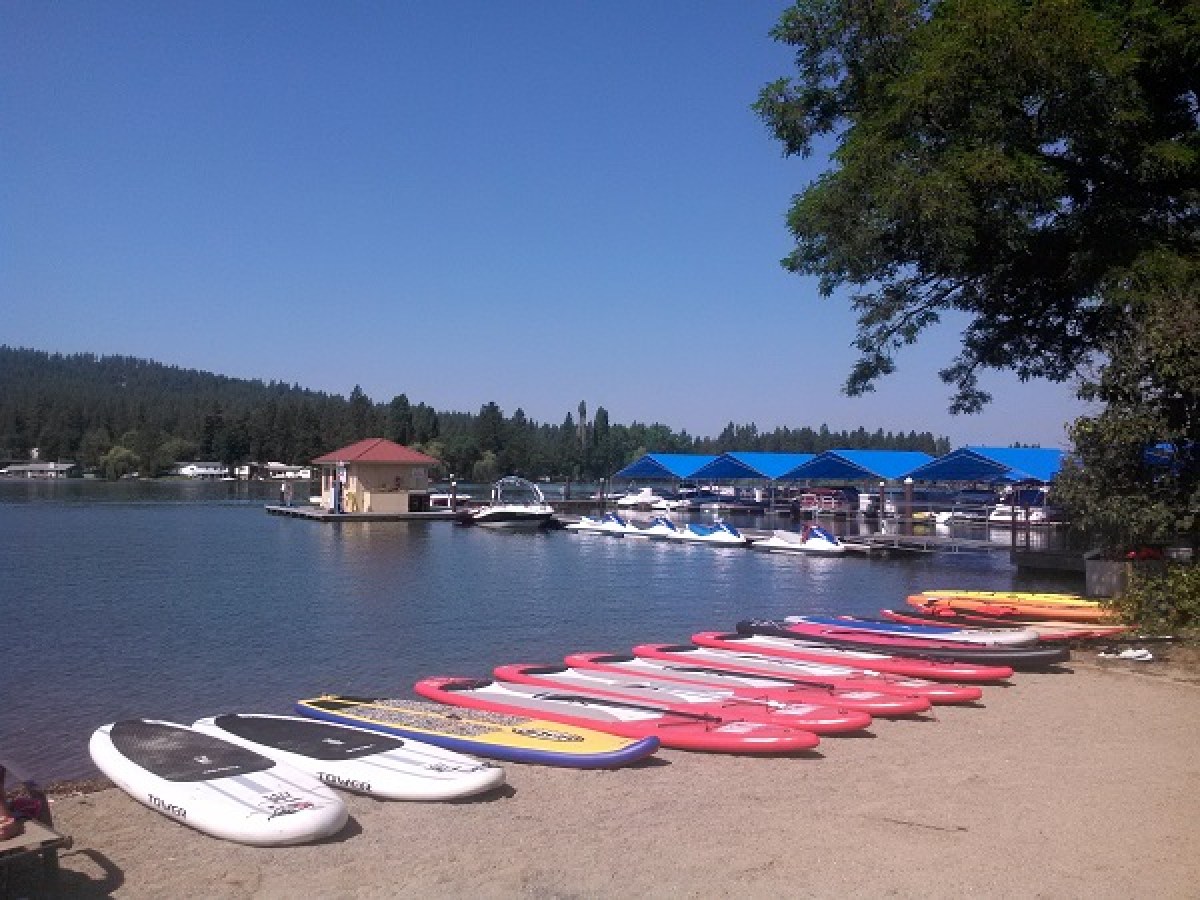 stand up paddleboards on beach