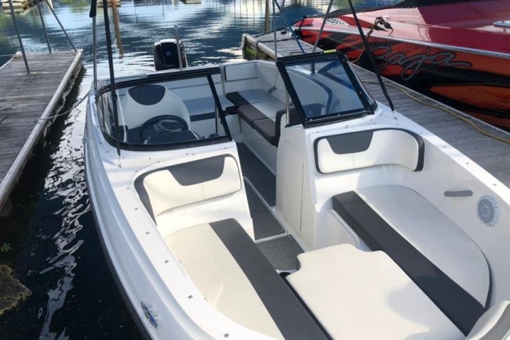 a car parked on the side of a boat